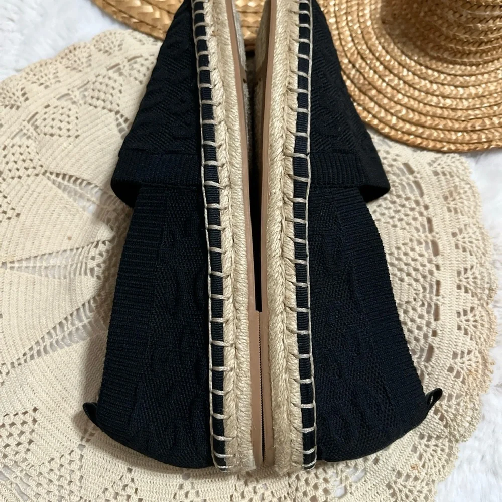 Black‎ Stretch Espadrille Flats